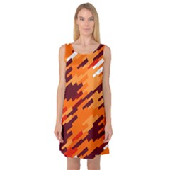 Brown Orange Shapes                                                    Sleeveless Satin Nightdress by LalyLauraFLM