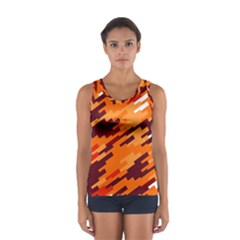 Brown Orange Shapes                                                    Women s Sport Tank Top