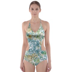 Fading Shapes Texture                                                    Cut-out One Piece Swimsuit