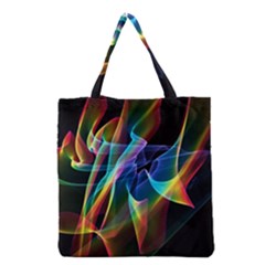 Aurora Ribbons, Abstract Rainbow Veils  Grocery Tote Bag by DianeClancy