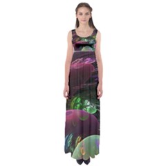 Creation Of The Rainbow Galaxy, Abstract Empire Waist Maxi Dress