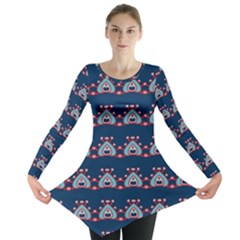 Hearts Pattern                                                      Long Sleeve Tunic