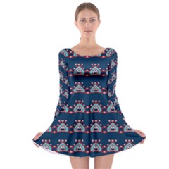 Hearts Pattern                                                      Long Sleeve Skater Dress by LalyLauraFLM