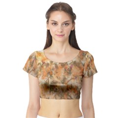 Water Oil Paint                                                       Short Sleeve Crop Top