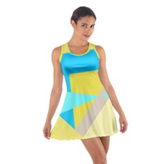 Blue Yellow Shapes                                                        Cotton Racerback Dress