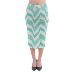 Blue Waves Pattern                                                           Midi Pencil Skirt