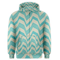 Blue Waves Pattern                                                         Men s Zipper Hoodie by LalyLauraFLM