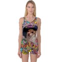 Chi Chi In Butterflies, Chihuahua Dog In Cute Hat One Piece Boyleg Swimsuit View1