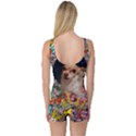 Chi Chi In Butterflies, Chihuahua Dog In Cute Hat One Piece Boyleg Swimsuit View2