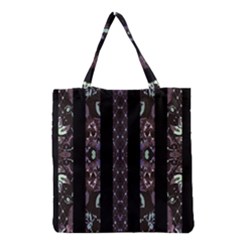 Oriental Floral Stripes Grocery Tote Bag by dflcprints