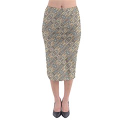 Cobblestone Geometric Texture Midi Pencil Skirt