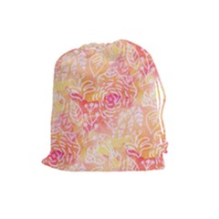 Sunny Floral Watercolor Drawstring Pouches (large)  by KirstenStar