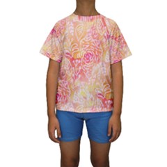 Sunny Floral Watercolor Kid s Short Sleeve Swimwear