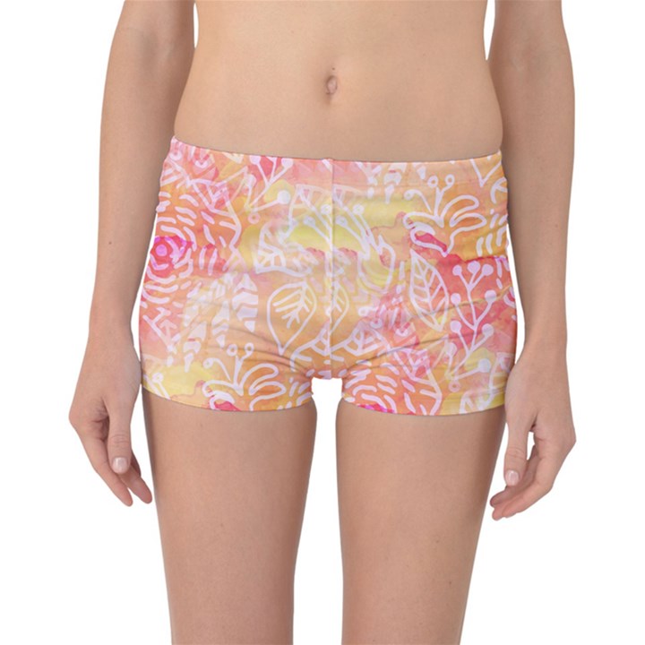 Sunny floral watercolor Reversible Boyleg Bikini Bottoms