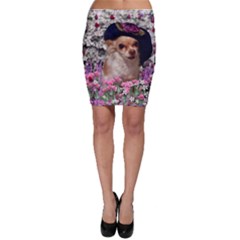 Chi Chi In Flowers, Chihuahua Puppy In Cute Hat Bodycon Skirt by DianeClancy