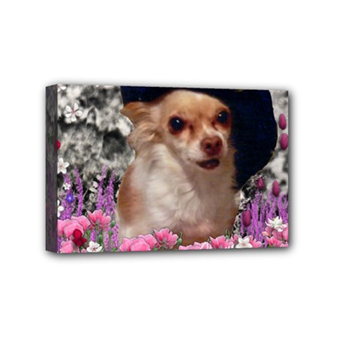 Chi Chi In Flowers, Chihuahua Puppy In Cute Hat Mini Canvas 6  X 4  by DianeClancy