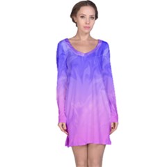 Ombre Purple Pink Long Sleeve Nightdress by BrightVibesDesign