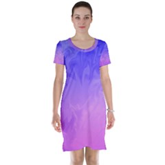 Ombre Purple Pink Short Sleeve Nightdress