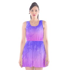 Ombre Purple Pink Scoop Neck Skater Dress