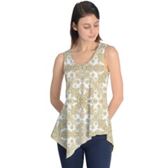 Golden Floral Boho Chic Sleeveless Tunic