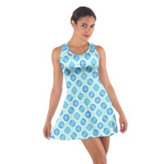 Pastel Turquoise Blue Retro Circles Racerback Dresses by BrightVibesDesign