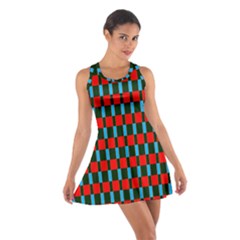 Black Red Rectangles Pattern                                                          Cotton Racerback Dress