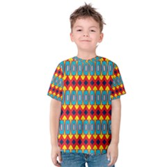 Rhombus And Other Shapes Pattern                                                            Kid s Cotton Tee