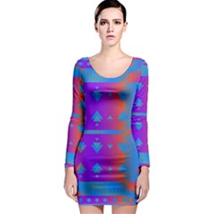 Triangles Gradient                                                             Long Sleeve Bodycon Dress by LalyLauraFLM