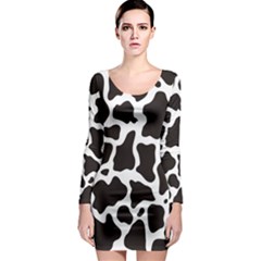 Cow Pattern Long Sleeve Bodycon Dress by sifis