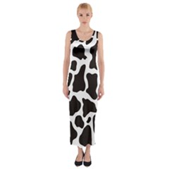 Cow Pattern Fitted Maxi Dress by sifis