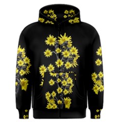 Sunflowers Over Black Men s Zipper Hoodie