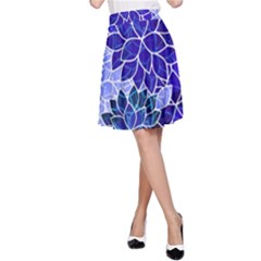 Azurite Blue Flowers A-line Skirt by KirstenStar