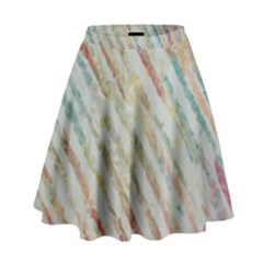 Diagonal Stripes Painting                                                                 High Waist Skirt