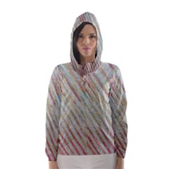 Diagonal Stripes Painting                                                               Hooded Wind Breaker (women) by LalyLauraFLM