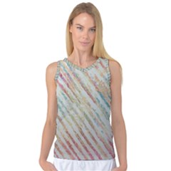 Diagonal Stripes Painting                                                               Women s Basketball Tank Top