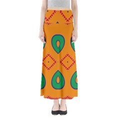 Rhombus And Leaves                  Women s Maxi Skirt