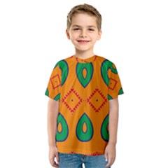 Rhombus And Leaves                                                                Kid s Sport Mesh Tee