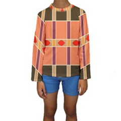 Shapes And Stripes                                                                  Kid s Long Sleeve Swimwear