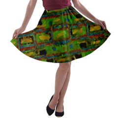 Paint Bricks                                                                 A-line Skater Skirt