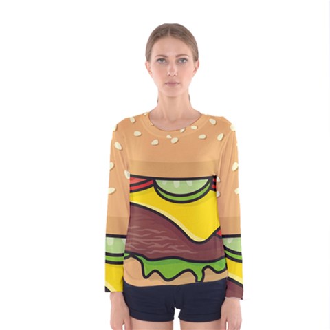 Cheeseburger Women s Long Sleeve Tee by sifis