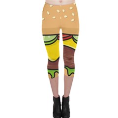 Cheeseburger Capri Leggings  by sifis