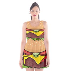 Cheeseburger Scoop Neck Skater Dress