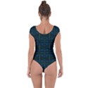 Dark Blue Teal Mod Circles Short Sleeve Leotard (Ladies) View2