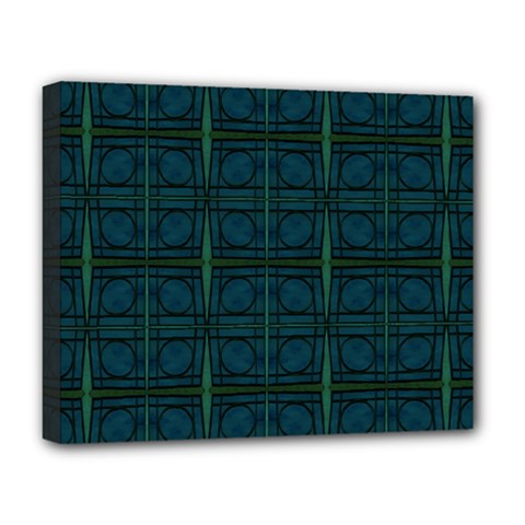 Dark Blue Teal Mod Circles Deluxe Canvas 20  X 16   by BrightVibesDesign