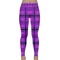 Bright Pink Mod Circles Yoga Leggings by BrightVibesDesign