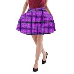 Bright Pink Mod Circles A-line Pocket Skirt