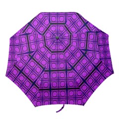 Bright Pink Mod Circles Folding Umbrellas