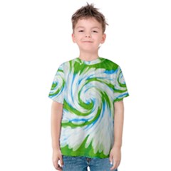 Tie Dye Green Blue Abstract Swirl Kid s Cotton Tee