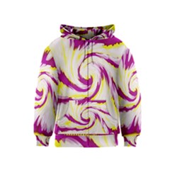 Tie Dye Pink Yellow Swirl Abstract Kids  Zipper Hoodie by BrightVibesDesign