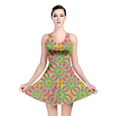 Modern Colorful Geometric Reversible Skater Dress